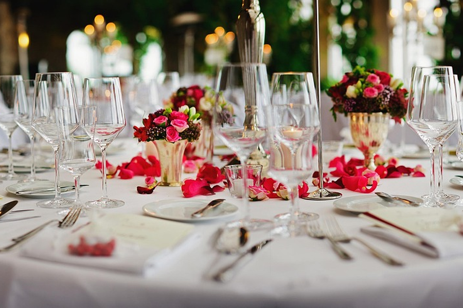 Elegant table styling with flowers and candles