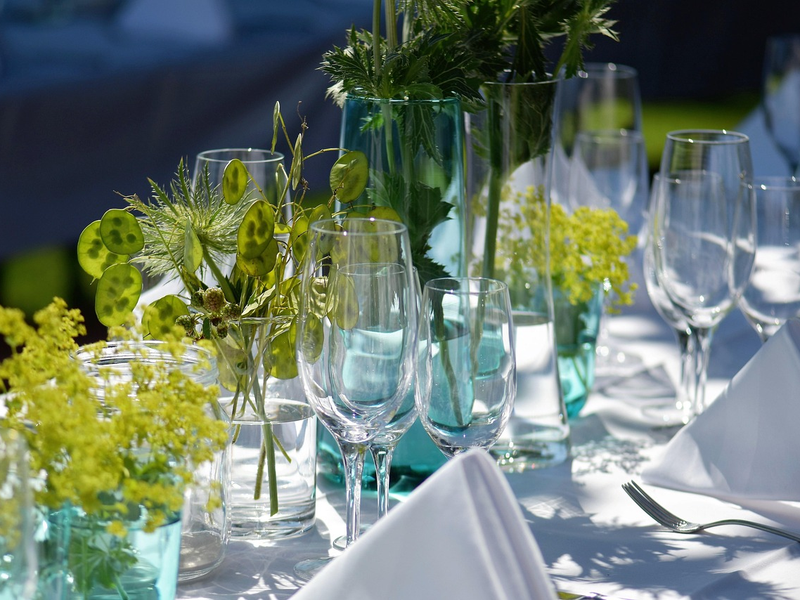Vintage outdoor dinner party in the garden